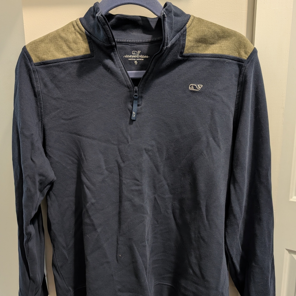 Vineyard Vines Navy and Olive Pullover